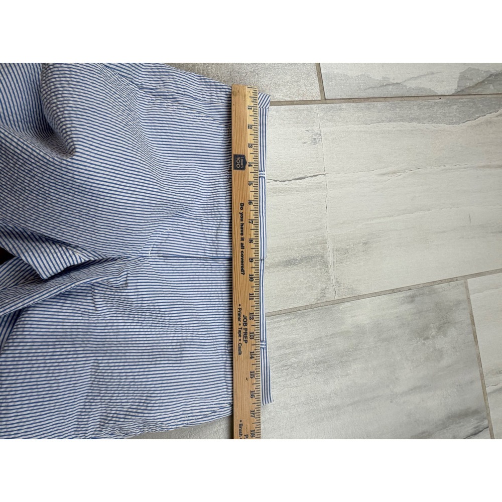 J.Crew Womens Blue White Seersucker Striped Cropped Pants Size 10 F1428 Preppy - Picture 4 of 9
